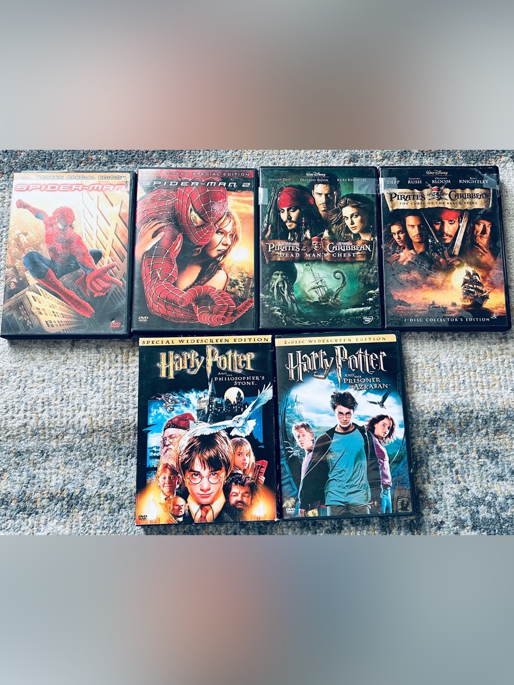6 DVD Movies Bundle – Harry Potter, Spider-Man & Pirates of the Caribbean